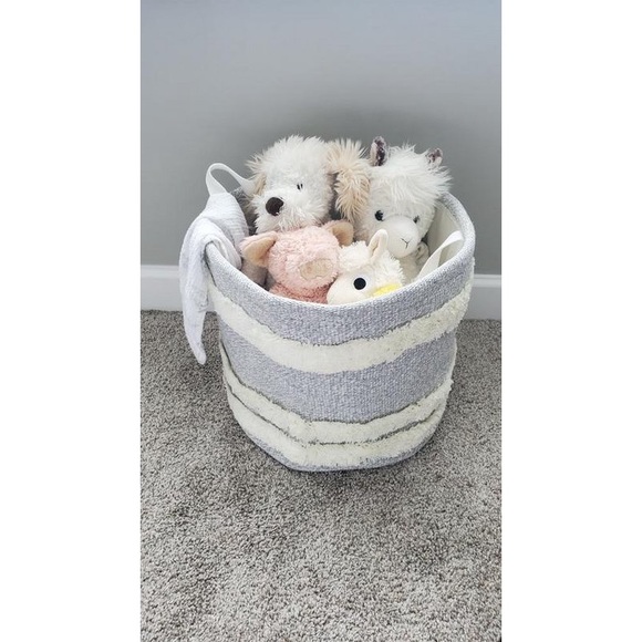 NWT Cloud Island Gray Round Bin with Handles - Picture 7 of 7